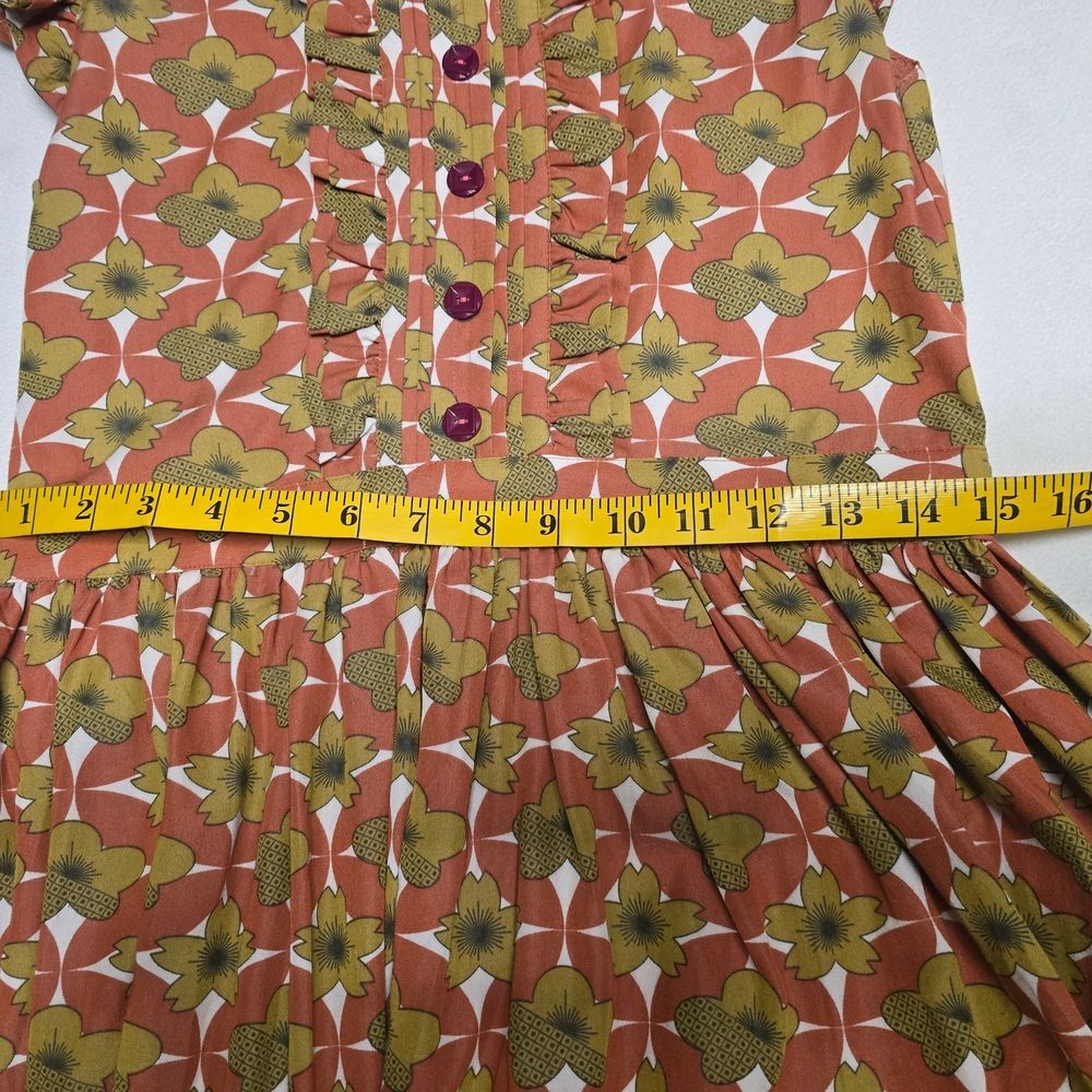 Matilda Jane Women's Floral Dress Size Medium Rust, Olive, cream - Picture 9 of 16